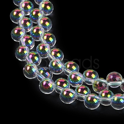 Electroplate Glass Beads Strands GLAA-Q105-01C-1