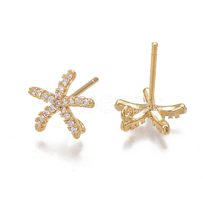 Brass Stud Earring Findings KK-T038-470G-1