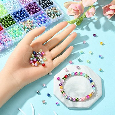 24Colors ABS Plastic Imitation Pearl Beads OACR-YW0001-74-1