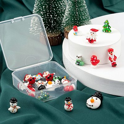 20Pcs 10 Style Christmas Themed Handmade Lampwork Beads LAMP-LS0001-09-1