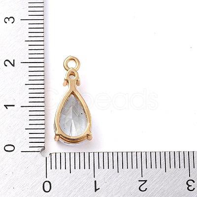 Golden Brass Micro Pave Cubic Zirconia Pendants KK-K350-01G-02-1