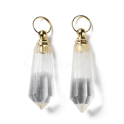 Natural Quartz Crystal Perfume Bottle Pointed Pendants G-A026-15-1