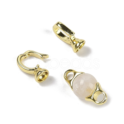 Natural Moonstone with Brass Fold Over Clasps G-G141-03G-03-1