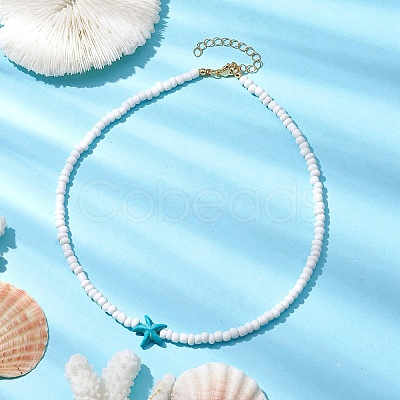 Synthetic Turquoise Necklaces NJEW-JN04773-02-1