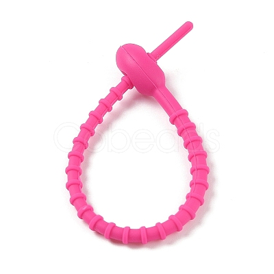 Oval Shape Silicone Cable Zip Ties AJEW-C034-03C-1