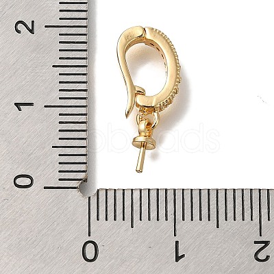 Brass Micro Pave Cubic Zirconia Enhancer Shortener Bails KK-K389-145G-1