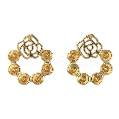 Brass Stud Earring Findings KK-N233-234-1