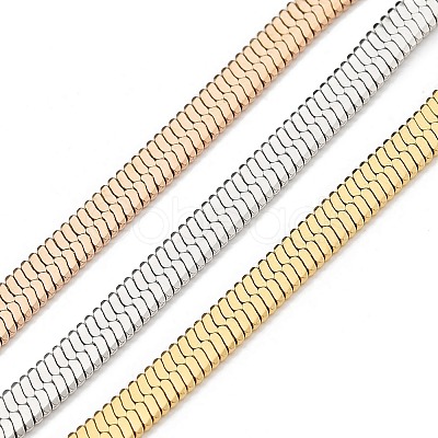 304 Stainless Steel Herringbone Chain Bracelets BJEW-H618-18MC-1