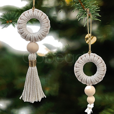 Handmade Cotton Woven Christmas Wreath Macrame Pendant Decorations PW-WGD54F2-01-1