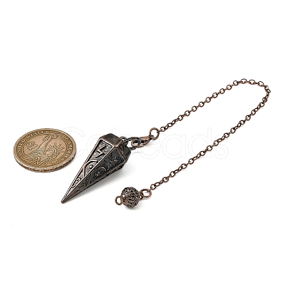 Rack Plating Brass Cone Dowsing Pendulum Pendants AJEW-G064-01-1