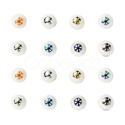 80Pcs 8 Colors Christmas Opaque Glass Beads EGLA-YW0001-02-1