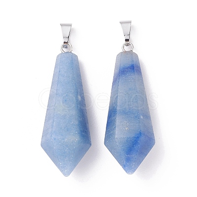 Natural Blue Aventurine Pointed Pendants G-I314-02P-14-1