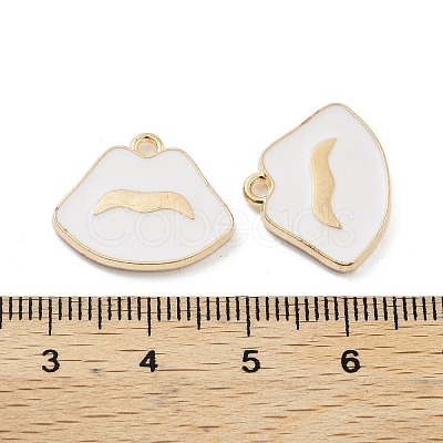 Light Gold Plated Alloy Enamel Pendants ENAM-M219-04KCG-1