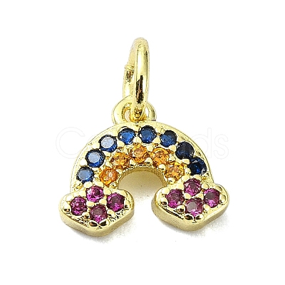 Brass Micro Pave Colorful Cubic Zirconia Pendants KK-H475-12G-1