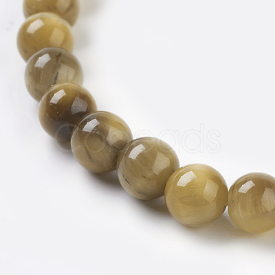 Natural Gold Tiger Eye Beads Strands X-G-C076-6mm-1AA-1