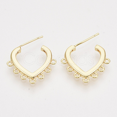 Brass Stud Earring Findings KK-T054-57G-NF-1