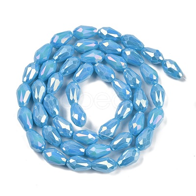 Opaque Solid Color Electroplate Glass Beads Strands EGLA-N013-P4mm-B10-1