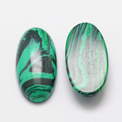 Dyed Oval Malachite Cabochons G-K020-40x30mm-10-1