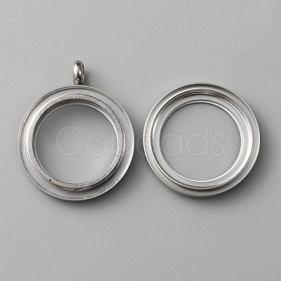 304 Stainless Steel Locket Pendants STAS-WH0027-44P-1