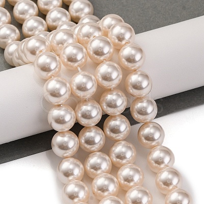 Baking Painted Pearlized Glass Pearl Round Bead Strands PEAR-H019-02D-02-1