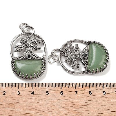 Natural Green Aventurine Bag Pendants G-Q163-06AS-07-1