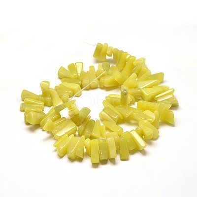 Natural Lemon Jade Nuggets Bead Strands G-P073-53-1