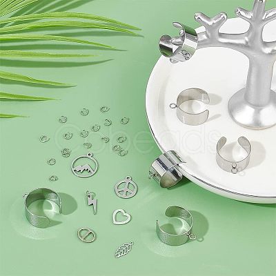 Unicraftale DIY Charm Cuff Ring Making Kit DIY-UN0003-69-1