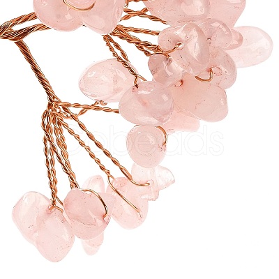 Natural Rose Quartz Chips Money Tree Decorations DJEW-C016-01N-1