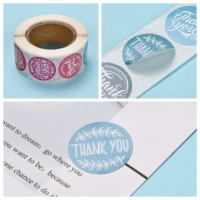 1 Inch Thank You Self-Adhesive Paper Gift Tag Stickers X-DIY-E027-A-01-1