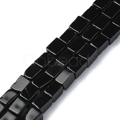 Natural Black Onyx(Dyed & Heated) Beads Strands G-C135-F02-01-1