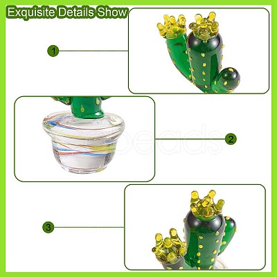 Handmade Blown Glass Cactus Figurines JX535A-1