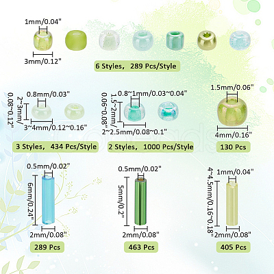 PandaHall Elite 6178Pcs 15 Style Glass Round Seed & Bugle Beads SEED-PH0001-85-1