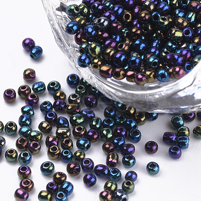 Plated Glass Seed Beads SEED-Q025-2mm-B05-1