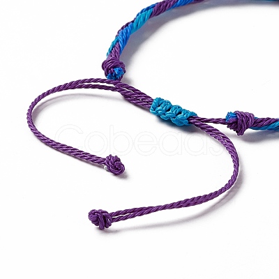 3Pcs 3 Style Plastic Braided Bead Bracelets Set BJEW-B065-10B-1