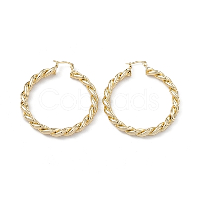 Rack Plating Brass Hoop Earrings for Women EJEW-A088-24G-1