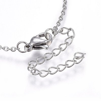 304 Stainless Steel Pendant Necklaces NJEW-L146-01-1