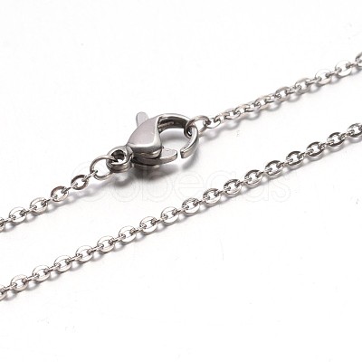 Non-Tarnish 304 Stainless Steel Cable Chain Necklaces NJEW-E026-04P-B-1