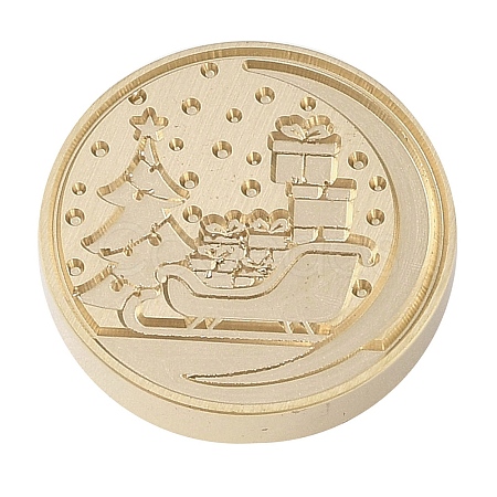 Christmas Series Wax Seal Brass Stamp Head AJEW-M037-01G-15-1