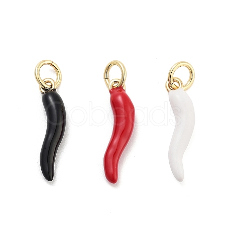 Rack Plating Brass Enamel Pendants KK-G512-21G-1