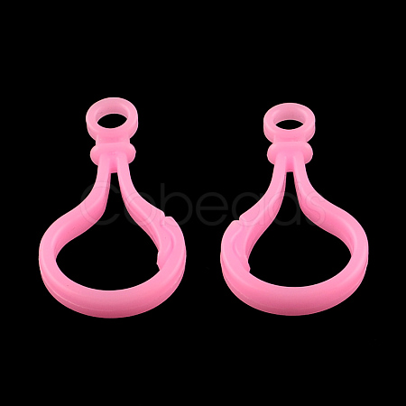 Opaque Solid Color Bulb Shaped Plastic Push Gate Snap Keychain Clasp Findings X-KY-R006-05-1