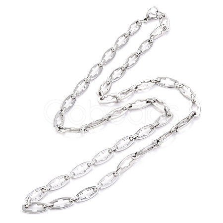 Non-Tarnish 304 Stainless Steel Link Chain Necklaces STAS-O142-04P-1