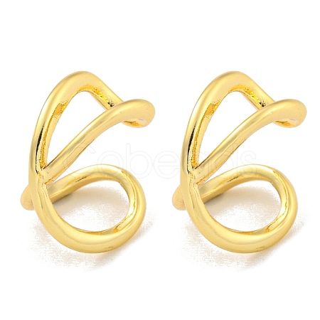 Rack Plating Brass Cuff Earrings for Women EJEW-C098-01G-1