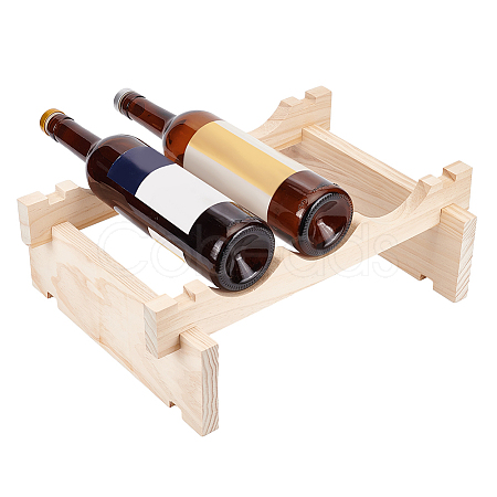 3 Bottle Wood Wine Bottle Rack ODIS-WH0043-21-1