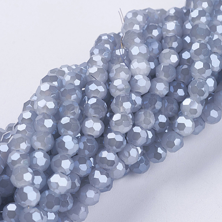 Electroplate Glass Beads Strands EGLA-F120-PL-B02-1