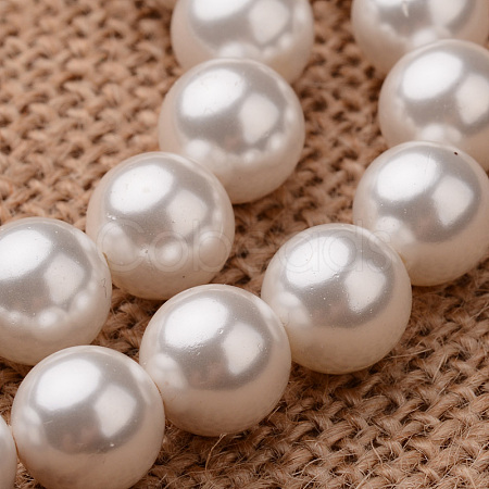 Polished Round Grade A Shell Pearl Bead Strands BSHE-M027-6mm-28-1