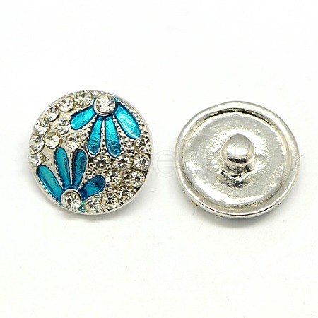 Alloy Rhinestone Buttons SNAP-A045-D01P-NR-1