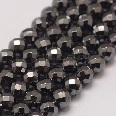 Grade AA Magnetic Synthetic Hematite Bead Strands G-P258-10-6mm-1