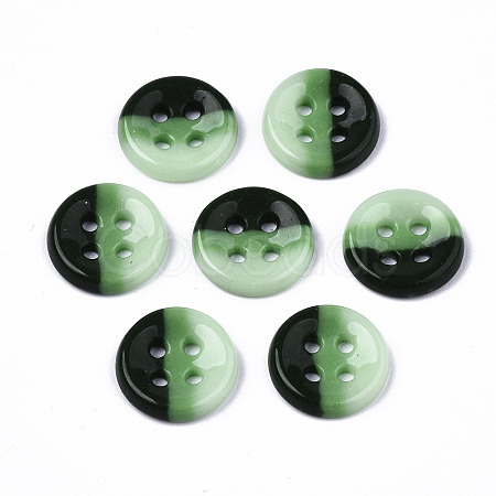 4-Hole Handmade Lampwork Sewing Buttons BUTT-T010-02B-1