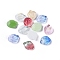 Transparent Glass Charms, Shell Shaped Petal, Mixed Color, 15x12x4mm, Hole: 1mm