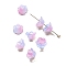 Handmade Lampwork Beads Cap, 6-Petal, Flower, Pearl Pink, 12x7mm